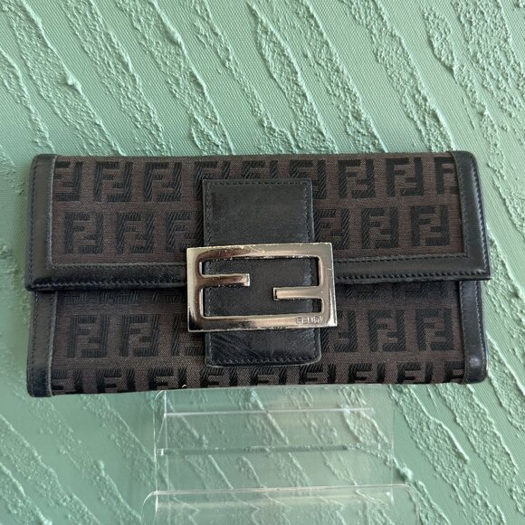 Fendi Zuccino Brown Long Wallet - Picture 1 of 7